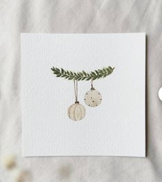 Watercolor Art Cute Easy, Small Christmas Watercolor Paintings, Diy Christmas Decorations Painting, Watercolor Holiday Art, Paint Your Own Christmas Cards, Watercolor Home Decor, Christmas Watercolor Beginner, Cute Little Christmas Drawings, Paper Craft Cards