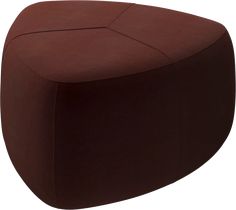 a large brown ottoman sitting on top of a white floor