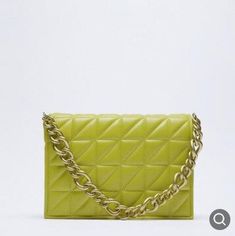 Blending luxurious craftsmanship with modern silhouettes is completed with seasonal colors and bold shapes. crafted from soft leather, the Chain bag boasts a motif and a refined oversized gold-tone chain strap that allows it to be worn across the body or on the shoulder. Main Material: PU Exterior: Open Pocket Lining Material: Cotton Single Strap Size: 26X6X20CM (10.2 X 2.3 X 7.8 inches) Modern Shoulder Bag With Chain Strap For Shopping, Trendy Leather Bags With Gold Chain, Chain Strap Clutch Shoulder Bag For Shopping, Shopping Shoulder Clutch With Chain Strap, Green Leather Shoulder Bag With Chain Strap, Leather Clutch Bag With Gold Chain, Trendy Clutch Shoulder Bag With Gold Chain, Leather Clutch With Gold Chain, Green Trendy Flap Bag For Formal Occasions