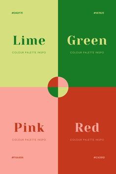 four different colors are shown with the same font and numbers in each color palettes