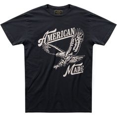 Original Retro Brand's throwback-inspired American Made T-Shirt invokes images of ballcaps, hot dogs, and everything we love about this land. The vintage wash is soft in the hands, and old-school details make this shirt look and feel well-loved from its first wear and on. Casual Black T-shirt Made In Usa, American Style Pre-shrunk Cotton T-shirt, American Retro Cotton Tops With Screen Print, American Retro Crew Neck Top With Graphic Print, American Retro Graphic Print Crew Neck Top, American Retro Short Sleeve Cotton T-shirt, American Retro Cotton Tops For Streetwear, American Retro Relaxed Fit Cotton Top, American Retro Cotton Relaxed Fit Top