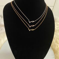 "This \"Love\" in Arabic necklace is a beautiful stainless steel with silver, rose gold and gold plated and cubic zirconia stones. The necklace is high quality and are perfect gift for your loved ones or just for yourself. It is great and amazing to wear daily and it is stylish and effortless everyday wear. Available in Gold, Rose Gold and Silver. Length 16\" + 3\" extender" Elegant Rose Gold Stainless Steel Name Necklace, Rose Gold Clavicle Pendant Name Necklace, Rose Gold Clavicle Chain Pendant Name Necklace, Rose Gold Name Necklace With Adjustable Chain, Rose Gold Pendant Name Necklace With Adjustable Chain, Rose Gold Pendant Name Necklace With Clavicle Chain, Rose Gold Name Necklace With Clavicle Chain Pendant, Font Arabic, Love In Arabic