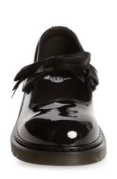 A chunky sole brings signature Dr. Martens energy to a sweet mary jane in this edgy take on an iconic silhouette your little trendsetter will love. Adjustable hook-and-loop closure Leather upper/textile and synthetic lining/synthetic sole Imported Leather Mary Janes, Trend Setter, Winter Boot, Mary Janes, Patent Leather, Leather Upper, Nordstrom, Energy, Bring It On