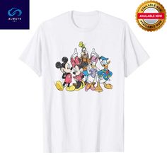 an image of mickey mouse and friends t - shirt with the disney logo on it