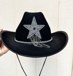 Cowgirl Hat with Rhinestone Band,CowBoy Hat Western Bachelorette Party, Beach, LAS VEGAS,Nashville,Summer Hat,Birthday,Wedding, Bride Cowgirl Hat,  🎁Hat Color: White, Pink ,Black, Brown, Hot Pink 🎁Size: One size for all Adult. the western cowgirl hat measures 15 x 13.7 x 4.8 inches outside, 8.3 x 6.9 inches inside 🎁The Cowboy hat is made of quality fabric, light, comfortable, reliable and good looking, with adjustable chinstrap that can be adjusted according to your needs to make it fit, able Western Black Costume Hats And Headpieces For Party, Western Curved Brim Costume Hat For Parties, Western Adjustable Costume Hats For Parties, Western Style Party Top Hat With Short Brim, Western Style Party Top Hat With Curved Brim, Western Style Top Hat With Curved Brim For Party, Western Style Curved Brim Top Hat For Party, Western Style Top Hat For Kentucky Derby Party, Western Brimmed Mini Hat For Party