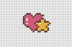 a cross stitch pattern with two hearts in the middle and one heart on it's side