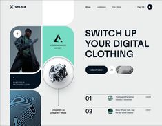 an advertisement for a clothing company with the words switch up your digital clothing