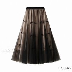 Lasaky - Sash Skirt Fairy Design with Bowknot, Tulle High Waist, and Flared Hem Midi Skirt Fairy Design, Mens Undershirts, Tulle Midi Skirt, Dress Cake, Dance Skirt, Mesh Skirt, Mid Length Skirts, Princess Style, Gray Light