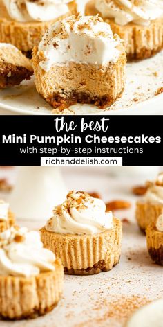 the best mini pumpkin cheesecakes with strudel marshmallows on top