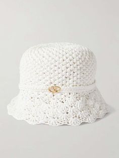 Shop VALENTINO GARAVANI Embellished crocheted bucket hat, Explore the latest VALENTINO GARAVANI women's collection today on NET A PORTER Designer Brimmed Beach Hats, Luxury Beach Hats For Summer, Luxury Summer Beach Hat, Luxury Beach Sun Hat For Spring, Designer Beach Hat With Curved Brim, Designer Beach Hats For Spring, Luxury Summer Bucket Hat, Designer Wide Brim Beach Hat, Luxury Wide Brim Summer Bucket Hat