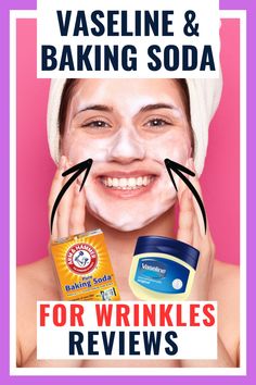 Vaseline Uses For Face, Face Wrinkles Remedies, Baking Soda Face Mask, Vaseline Uses, Vaseline Petroleum Jelly, Baking Soda Face, Minimize Wrinkles