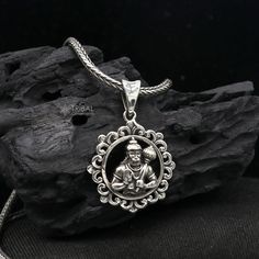 Metal-925 sterling silver. Item type- Pendant Weight-4.340 grams. Height-3.5 centimetre. Width-2.5 centimetres. Stamped-925. Finish-Oxidized. Chain details: Chain width-1.5mm(if buy) Weight-12.500 to 18.500 grams(weight vary as per length) Chain Type-screw chain/ pendant chain. Thank You and Happy Shopping! Round Pendant Jewelry Gift For Diwali, Round Pendant Jewelry For Diwali Gift, Silver Pendant Jewelry For Diwali, Sterling Silver Round Jewelry For Puja, Navratri Gift Engraved Jewelry, Sterling Silver Temple Jewelry Locket, Spiritual Silver Jewelry For Navratri, Hallmarked Jewelry For Navratri Gifts, Silver Locket Jewelry For Diwali