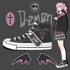 Fly with Style and Spookiness in our Bat Wings High Top Shoes! 🦇👟 🌟 Unique and Edgy: These high top shoes are perfect for adding a touch of individuality and gothic style to your look. Ideal for those who appreciate a blend of uniqueness and comfort. ✨ Superior Quality: Crafted with precision to ensure top-notch quality. Designed for a comfortable fit and featuring distinctive bat wing details. 💫 Versatile and Stylish: These shoes make a statement, making them suitable for various occasions. Black Anime Print High-top Sneakers For Streetwear, Black High-top Sneakers With Anime Print For Streetwear, Black High-top Sneakers With Anime Print, Casual Black High-top Sneakers With Anime Print, Casual Black Sneakers With Anime Print, Black Harajuku Style Lace-up Sneakers, Harajuku Style Black Sneakers With Round Toe, Black Anime Print Sneakers With Round Toe, Black Sneakers With Anime Print And Round Toe