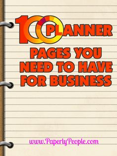 a notepad with the words 10 planner pages you need to have for business