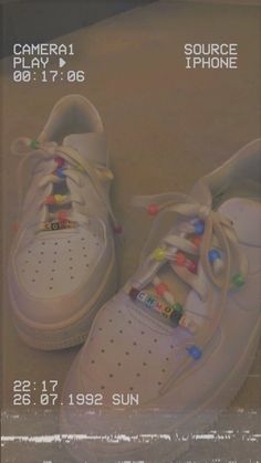 Indie airforce ones, beads anf letters #coolschmool #indie #y2k #airforceones #aesthetic #cool #white #colourful #indieshoes #alt #hairbeads Tenis Indie, Indie Shoes, Aesthetic Cool, Indie Y2k, Hippie Wallpaper, Indie Aesthetic