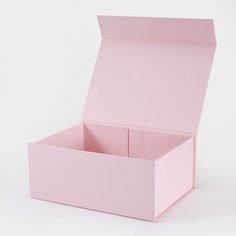 an open pink box on a white background