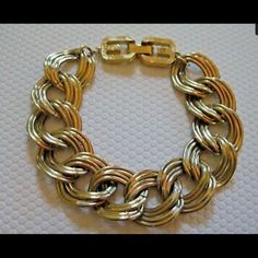 Vintage Givenchy Double Link Chain Bracelet Double "G" Logo Clasp Gold Plate 8" Vintage Givenchy Jewelry, Double G Logo, Givenchy Jewelry, Vintage Givenchy, G Logo, Link Chain Bracelet, Jewelry Vintage, Link Chain, Womens Jewelry Bracelets