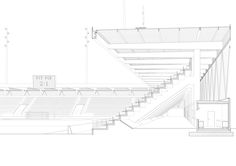 an architectural drawing of the interior of a stadium