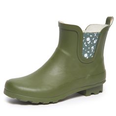 PRICES MAY VARY. Stay Dry in Style: Laura Ashley ladies mid cut ankle height rubber rain boots offer both fashion and function. Keep your feet dry and stylishly protected from the elements with these chic waterproof booties, perfect for rainy days or outdoor activities. Comfortable All-Day Wear: Designed for comfort, these rain boots feature a cushioned insole and fabric lining to keep your feet cozy and supported, even on the longest of rainy days. The round toe and wide cuffs ensure a comfortable fit for all-day wear. Durable Construction: Constructed with a waterproof rubber upper and heavy-duty lug sole, these boots are built to withstand wet and slippery conditions. The Chelsea cut and side goring provide easy on and off, while the pull tag adds convenience. Versatile Style: With a ma Cheap Waterproof Rain Boots With Round Toe, Rain Shoes Women Nordstrom, Chelsea Cut, Booties For Women, Rain Boots Women, Rainy Weather, Stardew Valley, Wide Cuff, Laura Ashley