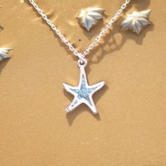 Experience the allure of the ocean with our Starfish Necklace, a beautiful addition to any summer wardrobe. Crafted from high-quality 925 sterling silver, this chain necklace is designed to capture the essence of beachside charm and elegance. Its intricate starfish pendant reflects the beauty of sea life, making it a timeless piece of summer jewelry. Whether dressing up for a special occasion or adding a touch of seaside splendor to everyday outfits, this necklace promises to be a cherished acce Summer Star Charm Necklace Gift, Summer Star Charm Necklace As Gift, Silver Jewelry With Starfish Charm For Summer, Summer Gift Necklace With Star Charm, Summer Gift Necklaces With Star Charm, Beach Jewelry In Sterling Silver With Star Shape, Beach Jewelry With Sterling Silver Star, Silver Necklace With Starfish Charm For Summer, Silver Starfish Charm Jewelry For Summer