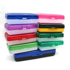 Your choice of vintage 1990s Spacemaker pencil boxes. Use the dropdown menu to see which styles are still available. All are in pre-owned but good condition. The green/yellow one has a name written inside. All of the items in my shop are vintage. As such, they will have imperfections and signs of previous use. I strive to be thorough in my descriptions and photos, but please zoom in on all photos and ask any questions before purchase.  See my entire shop: https://www.etsy.com/shop/BuccaBeckyVintage Blue Craft Supplies For Back To School, Rectangular Craft Supplies Storage For Back To School, Pink Cases For Back To School, Multicolor Craft Supplies For End Of School Year, Pink School Case For Back To School, Pink Stationery For Back To School Storage, Green Rectangular Pencil Case For School, Multicolor Craft Supplies For Back To School, Educational Blue Stationery For School