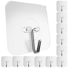 8 pack magnetic magnets with hooks for refrigerator door and wall mounted kitchen cabinets, white