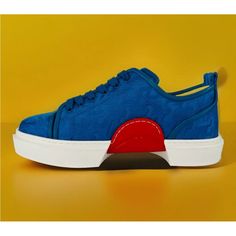 Christian Louboutin -Condition: Brand New Item With Original Box + Dust Bags. -All Of Our Items Are 100% Authentic. -Size: Men's Eu 42 - Us 9 (True To Size). -Color: Ludwig (Royal Blue). -Model: Adolon Junior Flat -Code: 1240015 -Material: Nylon Cl Varsity Anf Calfskin Leather. -Logo-Marked Red Sole That Oversteps Its Bounds And Colors The Inner Sidewall. -Adolon Junior Flat Low Tops Fashion Sneakers. -Lace-Up Closure. -Signature Red Rubber Bottom Sole. -Made In Italy. -Retails For $945.00 -Item Christian Louboutin Shoes Sneakers, Christian Louboutin Sneakers, Men Logo, Christian Louboutin Men, Black Leather Sneakers, Red Louboutin, Tops Fashion, Red Sole, Red Bottoms