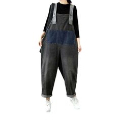 Introducing the 2023 Spring-Summer Collection's dark grey women's denim jumpsuit ââ‚?the perfect blend of contemporary fashion and nostalgic grunge! Crafted with premium quality denim. this fashion-forward piece features an edgy. distressed pattern with a sleek slim fit. Plus. a resilient zipper and stylish button closure ensure both function and style.Distinctive Features: Patchwork Design: An expertly crafted distressed pattern to capture a raw. unfiltered essence. Baggy Fit: Textured to hug y Black Cotton Jumpsuits And Rompers For Fall, Casual Washed Black Overalls For Spring, Dark Wash Cotton Overalls, Black Cotton Overalls Jeans, Dark Wash Cotton Non-stretch Jumpsuits And Rompers, Trendy Black Denim Jumpsuits And Rompers, Casual Washed Black Cotton Overalls, Trendy Dark Wash Cotton Jumpsuits And Rompers, Casual Washed Black Denim Jumpsuit Overall