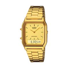 CASIO Time Alarm, Timeless Watches, Unisex Watches, Water Design, Label Printer, Casual Watches, Mens Gold, Stainless Steel Band, Chronograph Watch