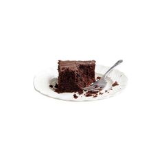 a piece of chocolate cake on a plate with a fork