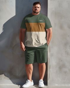 This street casual t-shirt shorts set is suitable for all kinds of casual occasions, such as vacation, beach party, summer picnic and so on. You can pair it with a pair of sandals or sneakers for a trendy look. Whether you are on vacation or in daily life, this set will give you a comfortable and stylish wearing experience. This suit is suitable for casual wear, daily wear, sports, travel and so on. It is the perfect gift for father, husband, father, son, boyfriend and brother. Please refer to t Plus Size Guys Fashion, Big Guy Outfits Summer, Bigger Guy Outfits, Plus Size Men Style, Shorts Men’s Fashion, Mens Plus Size Fashion Men Street Styles, Mens Outfits Plus Size, Street Wear Men Outfits, Plus Size Men Fashion Casual Summer