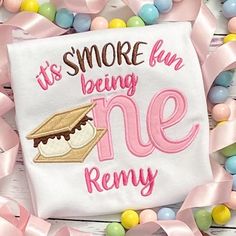 a white shirt that says it's smore fun being me remy