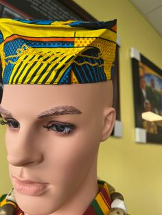 This African fabric head piece fits slightly loose on small heads. Great for med size heads fitting Hat size 22 inches .Perfect head piece to complete your Cultral outfit to make it complete. Add this to your collection today. The African print fabric can be worn with variety of garments.Don't delay order yours today. Traditional Yellow Adjustable Headwrap, Traditional Adjustable Yellow Headwrap, Adjustable Multicolor Costume Headband, Traditional Adjustable Beanie Bonnet, Multicolor Headband Hat, Multicolor One Size Headband Hat, Adjustable Multicolor Costume Cap, Adjustable Yellow Headband Costume Hat, Adjustable Traditional Headwrap