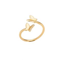 Materials: Waterproof Surgical Grade 316L Stainless Steel & Real 18k Gold Plating (Read More) Christmas Party Jewelry, Butterfly Rings, Ring Party Jewelry, Opal Ring Vintage, Minimalist Accessories, Butterfly Wedding, Bow Ring, Trendy Ring, Couple Jewelry