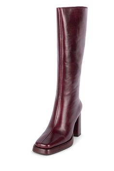 PRICES MAY VARY. Fits true to size Measurements taken from a size 7 4" heel, 0.5" platform 13.5" shaft, 14.5" leg opening Leather Upper, Synthetic / Leather Lining, Synthetic Sole Maroon Boots, Red Boots, Shoe Inspo, Fall Fits, Boots Fall, Pretty Shoes, Dream Shoes, Shoe Obsession, Fall Winter Outfits