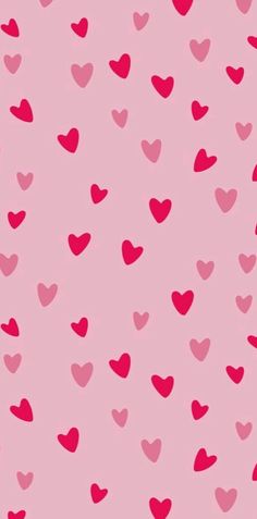 pink and red hearts on a pink background