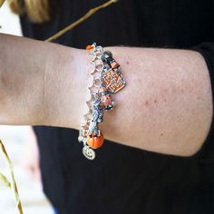 It's time to bring out the Halloween-themed charm bracelets! #JamesAvery #HalloweenBracelet #Halloween #Charms #CharmBracelet {Shown on a Star Charm Bracelet} Dangle Rings, Halloween Charm Bracelet, Star Charm Bracelet, Halloween Bracelet