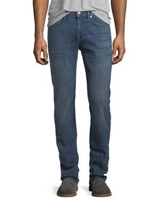 7 For All Mankind Men's Straight-Leg Airweft Denim Jeans Men Minimalist Fashion, Minimalist Fashion Men, Logo Tag, Leather Jacket Men, Amalfi Coast, For All Mankind, 7 For All Mankind, Leather Coat