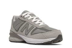 New Balance 990v5 kids shoes features leather upper, Modern comfort style sneakers. Features suede/mesh upper cushioned midsole and durable outsole. perfect for everyday wear. Gray Low-top Sporty Chunky Sneakers, Gray High-top New Balance Sneakers, Gray New Balance High-top Running Sneakers, Gray New Balance Lace-up Sneakers, New Balance Gray High-top Sneakers With Cushioned Footbed, Running Sneakers Women, Rugged Boots, Style Sneakers, Mens Boots Fashion