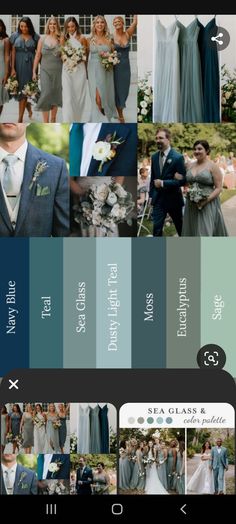 the color scheme for this wedding is blue and gray