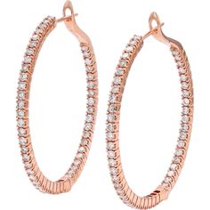 Dreamy 18K Rose Gold 2 Carat Weight Diamond Inside-Out Hoops Rose Gold Formal Earrings, Luxury Rose Gold Diamond Cut Hoop Earrings, Luxury Rose Gold Earrings With Prong Setting, Formal Rose Gold Hoop Earrings With Prong Setting, Rose Gold Hoop Diamond Earrings For Formal Occasions, Elegant Aaa Quality Hoop Diamond Earrings, Elegant Aaa Quality Diamond Hoop Earrings, Oval Rose Gold Hoop Earrings For Formal Occasions, Rose Gold Oval Hoop Earrings For Formal Occasions