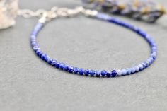 Sodalite Bracelet – Emily Furtado Jewelry Blue Faceted Beaded Bracelets, Dainty Blue Beaded Bracelets With Faceted Beads, Dainty Blue Bracelets With Faceted Beads, Bohemian Blue Faceted Bracelet, Blue Minimalist Jewelry With Faceted Beads, Dainty Blue Faceted Beaded Bracelets, Sodalite Bracelet, Blue Stone Bracelet, Deep Royal Blue