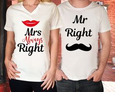 Couple Shirts Mr. and Mrs. T-Shirt Set Honeymoon Shirts, Just Married Shirts, Anniversary Gift, Wedding Gift, Bride and Groom, Just Married. White Graphic Print Shirt For Wedding, Custom Print White Tops For Anniversary, Custom Print White Top For Anniversary, White Custom Print Top For Anniversary, White Tops With Custom Print For Anniversary, White Custom Print Tops For Anniversary, White Graphic Print Shirt For Anniversary, White Pre-shrunk Tops For Anniversary, White Graphic Print Top For Anniversary