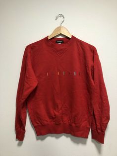 Vintage Giordano Sweatshirt Spellout Red SZ Small. Condition is "Pre-owned". Shipped with USPS Priority Mail Padded Flat Rate Envelope. Retro Red Cotton Sweatshirt, Red Retro Cotton Sweatshirt, Vintage Red Crew Sweatshirt, Red Vintage Crew Sweatshirt, Vintage Red Cotton Sweatshirt, Old T Shirts, Priority Mail, Envelope, Sweatshirts