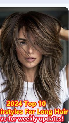 Haircut Styles For Long Hair Length, Butterfly Haircut Long Hair Brunette, Medium Length For Thinning Hair, Fall Hairstyles For Long Hair 2024, Long Layered Silver Hair, Butterfly Haircut Long Layers, Best Way To Hide Gray Hair In Dark Hair, Cuts For Wavy Hair Medium, Step Cut Hairstyle Long Hair