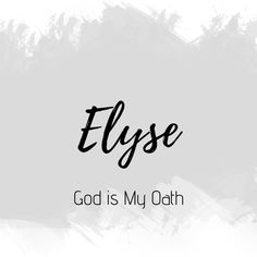 the words, elysee god is my oath on a white and black background