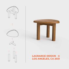 an image of a wooden table and chair with the text lagrance design los angeles ca