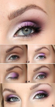 Ombre Purple Eye Makeup Purple Smokey Eye Makeup, Party Eye Makeup, Usa Makeup, Purple Smokey Eye, Smokey Eyeliner, Purple Eye Makeup, Makeup 101, Smokey Eye Tutorial, Smokey Eye Makeup Tutorial