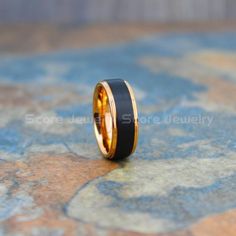 14K Rose Gold Tungsten Ring, Classic 8mm Rose Gold Tungsten Wedding Band with Black Exterior, Black Wedding Band, Black Wedding Ring, Black Tungsten Wedding Ring Elegant Tungsten Carbide Rings For Anniversary, Elegant Tungsten Carbide Anniversary Rings, Elegant Tungsten Carbide Wedding Jewelry, Elegant Tungsten Carbide Jewelry As A Gift, Elegant Tungsten Carbide Jewelry For Gift, Elegant Tungsten Carbide Wedding Rings, Elegant Wedding Rings In Tungsten Carbide, Black Round Band Jewelry For Wedding, Elegant Black Couple Rings For Anniversary