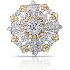 Capture the essence of elegance and history with the David Webb Platinum & 18K White Gold 40.00 Carat Old Cut Diamond Brooch. This remarkable piece showcases the exquisite craftsmanship and timeless design that David Webb is renowned for. Imagine the sparkle and radiance as the light dances upon the old-cut diamonds meticulously set in a stunning blend of platinum and 18K white gold.With a total carat weight of approximately 40 carats, this brooch is a true treasure. Each diamond has been carefu Luxury Diamond White Brooches For Formal Events, Luxury Diamond White Brooches For Formal Occasions, Luxury Diamond White Brooch With Brilliant Cut, Luxury White Diamond Brooch, Luxury Brilliant Cut Brooches For Anniversary, Luxury White Hallmarked Brooch, Luxury Hallmarked White Brooches, Luxury Brooches With Diamond Accents, Luxury Diamond White Brooches For Wedding